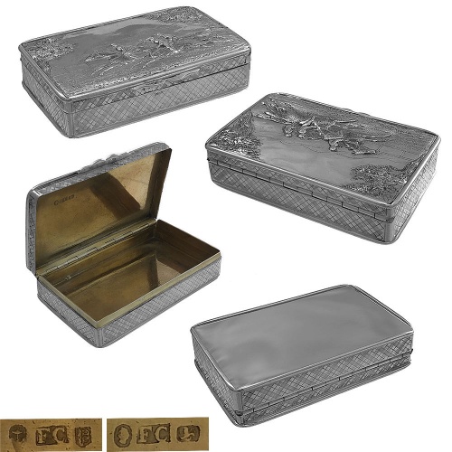 Victorian Silver  Racing Snuff Box  1838